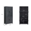 Jodie Mid-Century Modern 31" Bookcase Cabinet in Charcoal Gray (6-Shelf) - Set of 2 | Armoire bibliotheque Jodie style mi-siecle moderne 79 cm en gris charbon (6 etageres) – Lot de 2