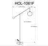 Dainolite Holly 1 Light Floor Lamp 106" H Matte Black Opal White Glass|Lampe à pied Holly de Dainolite de 106 po de hauteur en verre blanc opale, avec fini noir mat et 1 ampoule