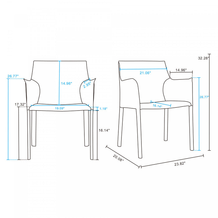 Paris Modern 8-Piece Dining Chair Set in Coral