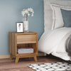 HOMCOM Bedside Table Storage Organizer Side Table with Drawer and Shelf