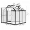 Outsunny 8' X 6' X 6.4' Walk-in Polycarbonate Greenhouse, Charcoal Grey|Outsunny Serre En Polycarbonate De 8' X 6' X 6.4' Avec Gouttieres