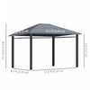 Outsunny 13' X 10' Hardtop Gazebo Canopy, Outdoor Patio Gazebo, Dark Grey