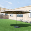 Costway 15' Market Outdoor Umbrella Double-Sided Twin Patio w/ Crank Beige