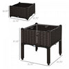 Outsunny 2-piece Raised Garden Bed Pp Raised Flower Bed Vegetable Herb Grow Box Stand|Outsunny Jardiniere Sur Pieds Carre Potager 2 Etages Dim. 80l X 40l X 44h Cm Insert Dirrigation Pla