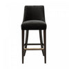 Beever Modern Chenille Wood Upholstered Barstool in Black | Tabouret de bar moderne Beever en bois et chenille, revetement noir