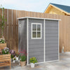 Outsunny 4 X 5ft Lean To Outdoor Storage Shed Plastic Garden Tool Storage|Outsunny 4 X 5ft Abri De Jardin En Metal Stockage D'outils De Jardin