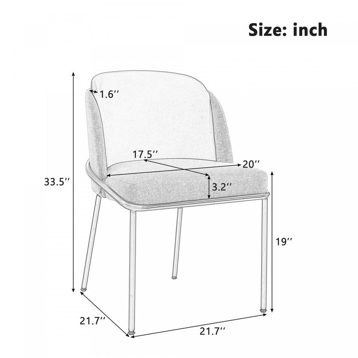 Olivia Set of 6 Modern Dining Chair with Slanted Legs and Adjustable Feet,Blue&Gray