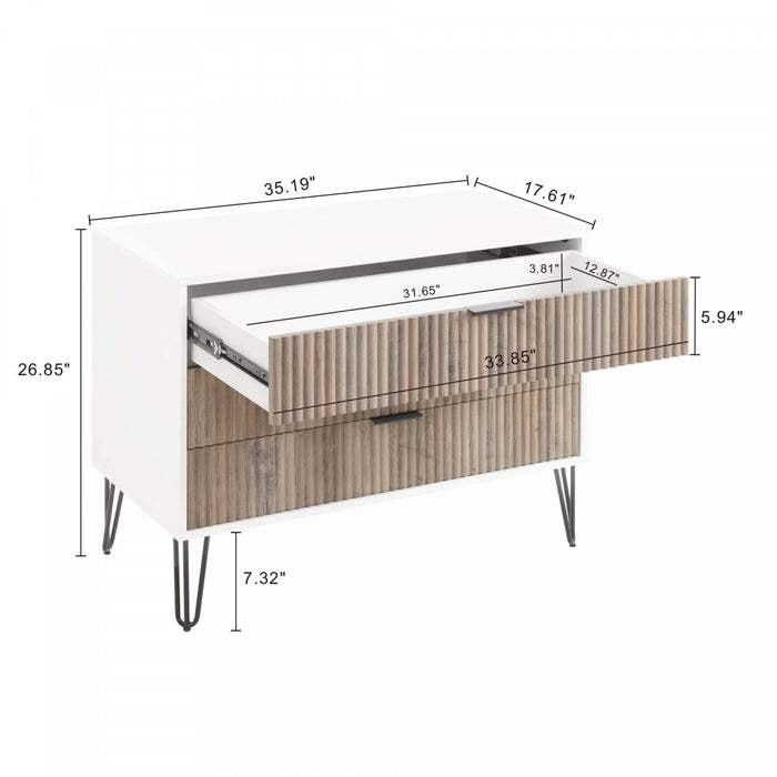 Dumbo Modern 2-Piece Dresser Set in Rustic Gray and White