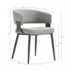 Luce Modern Textured Vegan Leather Metal Dining Chair in Stone Gray - Set of 2 | Chaise de salle a manger moderne Luce en cuir vegetalien texture et metal, gris pierre - Lot de 2