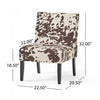 Oliver Linen-look Fabric Accent Chair Set Of 2 With Rubberwood Legs - Brown and White | Lot De 2 Fauteuils D’appoint Oliver En Tissu aspect lin Avec Pieds En Bois D’hévéa - Marron Et Blanc