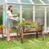 Outsunny Raised Garden Bed with Hooks, 660lb Capacity, Carbonized