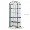 Outsunny 5 Tier Mini Greenhouse, Portable Outdoor Flower Stand With Shelf Clips, Indoor Greenhouse W|Outsunny Serre De Jardin Exterieure Avec Etagere A 5 Niveaux 5 Tablettes Bache Pvc Transparent Cadre