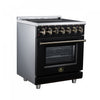 Forno Massimo 30 Inch Freestanding Electric Range, 5 radiant burners, 4.32 cu.ft., Black -FFSEL6020-30BLK | Cuisiniere electrique Massimo de 30 po, 5 foyers radiants, 4,32 pi³, noir - FFSEL6020-30BLK