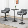 HOMCOM Adjustable Bar Stools Set of 2, Swivel Tufted Fabric Barstools
