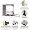 Bestar Key West Queen Murphy Bed with Closet Organizer (94 W) - Pure White Oak|Grand lit escamotable Key West de Bestar de 94 po (L) avec organisateur de garde-robe - blanc chêne solide