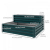 Outsunny 2 Tier Raised Garden Bed Galvanized Steel Planter Box, Green|Outsunny Lit De Jardin Sureleve A 2 Etages En Acier Galvanise, Vert