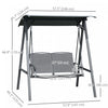 Outsunny 2-Seat Patio Swing Chair with Adjustable Canopy and Steel Frame