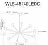 Dainolite Wilson Chandelier 140w Matte Black White Acrylic Diffuser Lamp|Lustre Wilson de Dainolite en acrylique blanc qui diffuse la lumière, avec fini noir mat et ampoule de 140 W