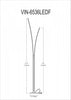 Dainolite Vincent Floor Lamp 34w Matte Black White Acrylic Diffuser|Lampe à pied Vincent de Dainolite en acrylique blanc qui diffuse la lumière, avec fini noir mat et ampoule de 34 W