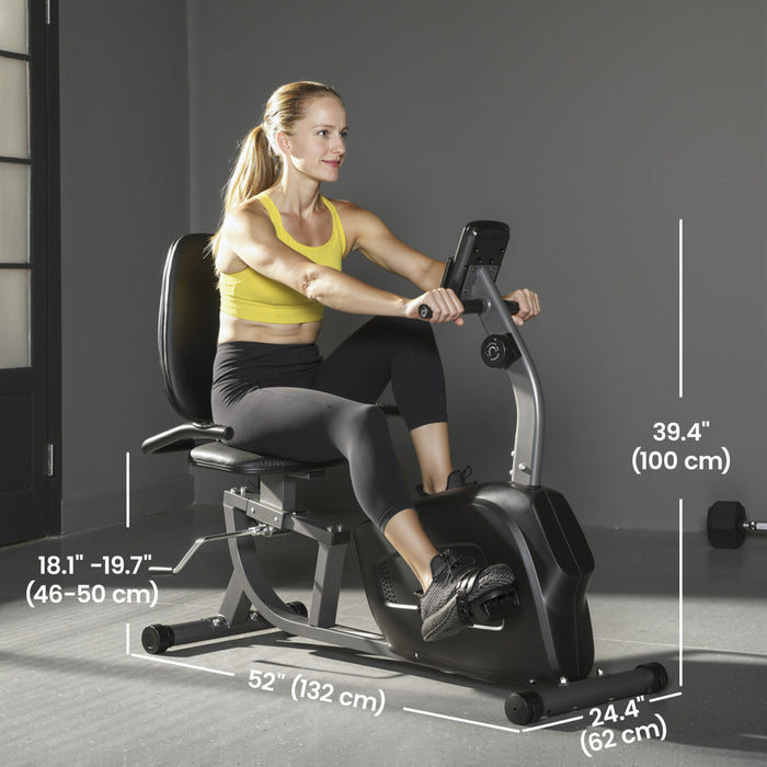 Soozier Recumbent Exercise Bike, 8-Level Magnetic Stationary Bike for Home
