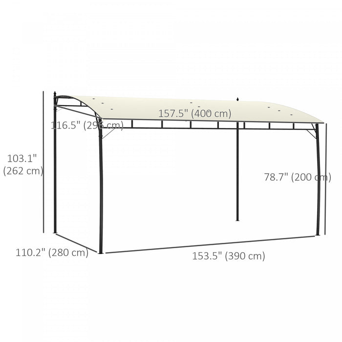 Outsunny 10' X 13' Pergola With Uv30+ Canopy, Steel Pergola Gazebo, Cream