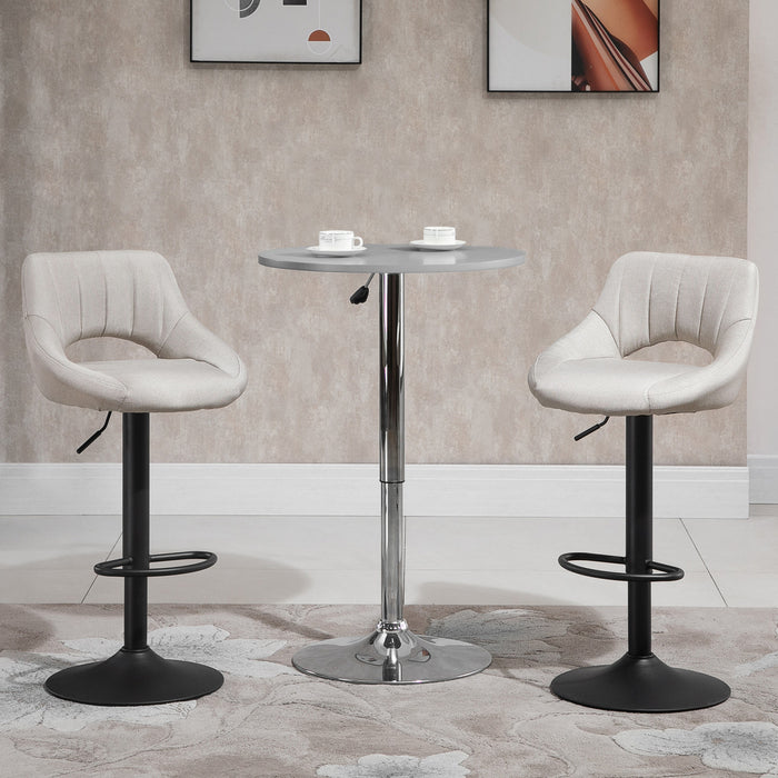 HOMCOM Bar Stools Set of 2 Swivel Adjustable Counter Height Barstools