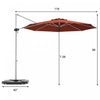 Costway 11' Patio Cantilever Offset Umbrella 360 degrees Rotation Aluminum Tilt Brick Red