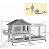 Pawhut 65" Wooden Rabbit Hutch, Pet Playpen With Openable Roof, Bunny House Enclosure With Storage B|Pawhut Clapier En Bois Pour Lapin De 65", Parc Pour Animaux Avec Toit Ouvrable, Enclos Pour Lapin Av