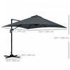 Outsunny 10' Square Cantilever Umbrella