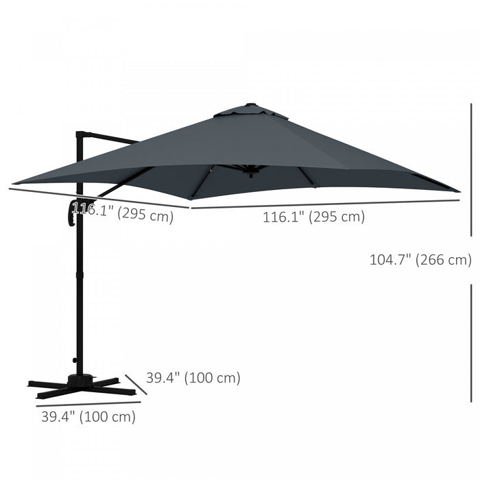 Outsunny 10' Square Cantilever Umbrella
