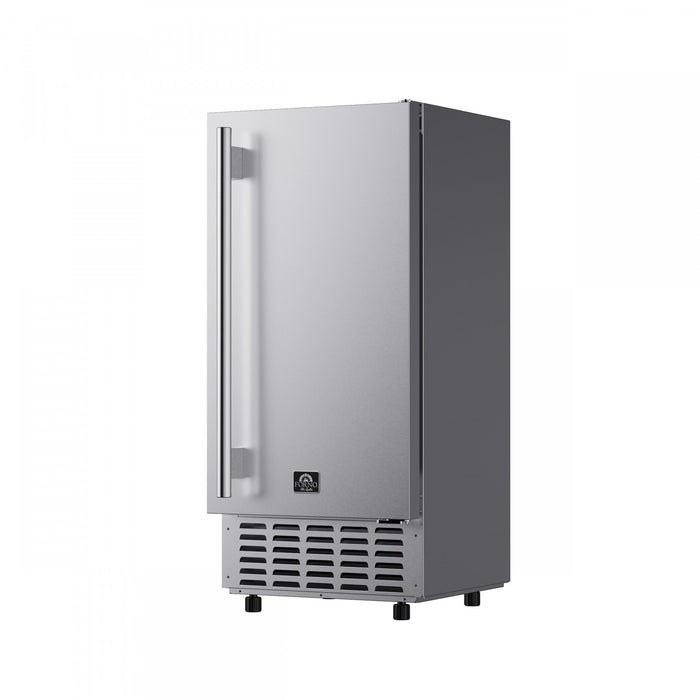 Forno Cristallo 15 Inch Freestanding/Undercounter Ice maker, 66.1 lbs, Stainless Steel - FIMBI7307-15S Ice Maker