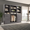 Bestar Pur 86 W Closet Organization System with Drawers - Bark Grey|Système d’organisation de garde-robe Pur de Bestar de 86 po (L) avec tiroirs - gris écorce