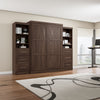 Bestar Pur 115" Queen Murphy Bed and 2 Shelving Units with Drawers - Black Walnut|Grand lit escamotable Pur de Bestar de 115 po avec 2 meubles à tablettes et tiroirs - noyer noir
