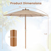 Costway 9 FT Patio Umbrella with Adjustable Height. Rope Pulley Lift. Vented Top for Beach Khaki Tan