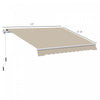 Outsunny 13' X 8' Manual Retractable Patio Awning Sun Shade Outdoor Deck Window Door Canopy Shelter |Outsunny 13' X 8' Auvent De Terrasse Retractable Manuel Resistant A L'eau Pare-soleil Exterieur Pont