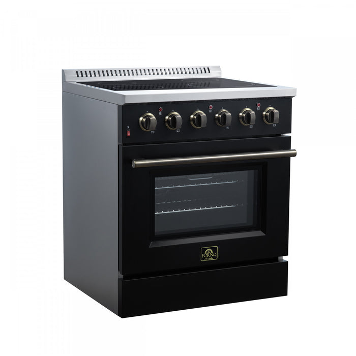 Forno Galiano 30 Inch Freestanding Electric range, 4 radiant burners, 4.32 cu.ft, Black - FFSEL6083-30BLK Electric Range