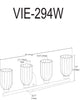 Dainolite Vienna 4 Light Incandescent Vanity Aged Brass Clear Ribbed Glass Lamp|Lumière de coiffeuse Vienna de Dainolite en verre côtelé transparent, avec fini laiton vieilli et 4 ampoules incandescentes