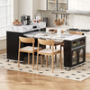 Avery Extendable Dining Table with Rolling Kitchen Island,Black | Table a manger extensible Avery avec ilot de cuisine roulant, noir