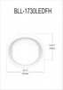 Dainolite Boullier Flush Mount 30w Matte Black White Acrylic Diffuser Lamp|Plafonnier affleuré Boullier de Dainolite en acrylique blanc qui diffuse la lumière, avec fini noir mat et ampoule de 30 W
