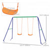 Outsunny Kids Swing Set For Backyard Outdoor Metal Swing Frame With Double Swing Seats, Ground Stake|Outsunny Kids Swing Set Pour L'arriere-cour Cadre De Balancoire En Metal Avec Sieges De Balancoire D
