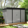Outsunny 9' X 4' Galvanized Steel Storage Shed With Lockable Doors, Vents|Outsunny Remise De Rangement En Acier 9' X 4' Avec Portes Verrouillables