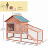 Pawhut 2 Tier Rabbit Hutch Outdoor Bunny House Guinea Pig Cage With Removable Tray, Ramp, Asphalt Ro|Pawhut Clapier A Lapin A 2 Niveaux En Bois Massif Maison Pour Petits Animaux Habitat Exterieur Resis