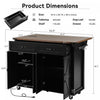 Elton 53.5" Engineered Wood Kitchen Carts With Power Outlet And Storage - Black | Chariot De Cuisine Elton 53,5" En Bois Reconstitue Avec Prise Electrique Et Rangement - Noir
