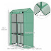 Outsunny Mini Greenhouse With 3 Tier Shelves, Roll-up Door, Green|Outsunny Mini Serre Avec Etageres A 3 Niveaux, Porte Enroulable, Vert