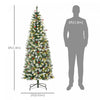 Homcom 6' Prelit Flocked Artificial Christmas Tree W/ Pine Cones, Berries|Homcom Arbre De Noel Artificiel 300 Lumieres Led Et 618 Embouts