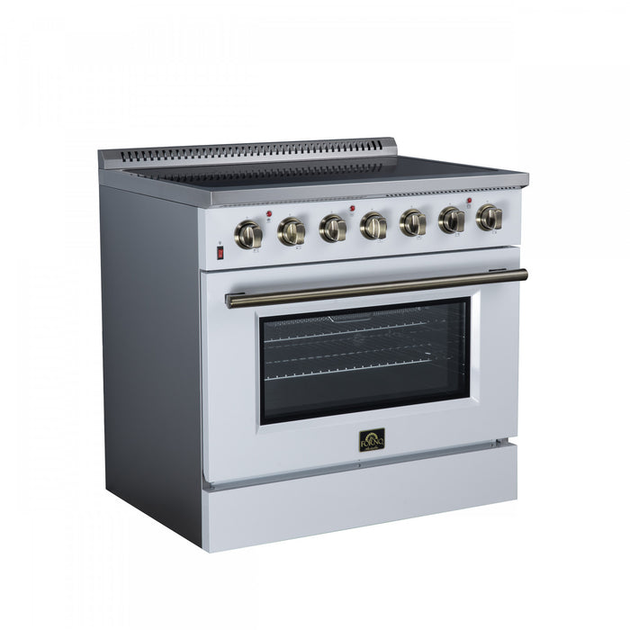 Forno Galiano 36 Inch Freestanding Electric range, 5 radiant burners, 5.36 cu.ft., White - FFSEL6083-36WHT Electric Range
