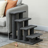 Pawhut 4-step Multi-level Carpeted Cat Scratching Post Pet Stairs, Dark Grey|Pawhut Escalier A Gratter Pour Chat A Plusieurs Niveaux, 4 Marches Avec Moquette, Gris Fonce