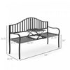 Outsunny Outdoor Bench With Retractable Middle Table, Black