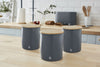 Salton Swan Nordic Grey Cannisters - Set of 3|Boîtes grises Swan de style nordique - ensemble de 3