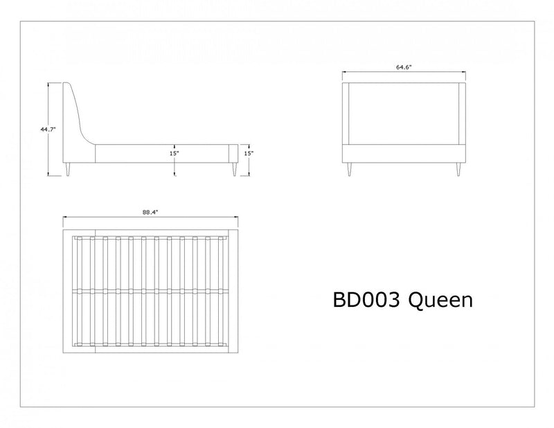 Heather Mid-Century Modern Velvet Upholstered Queen Bed in Blush and Black